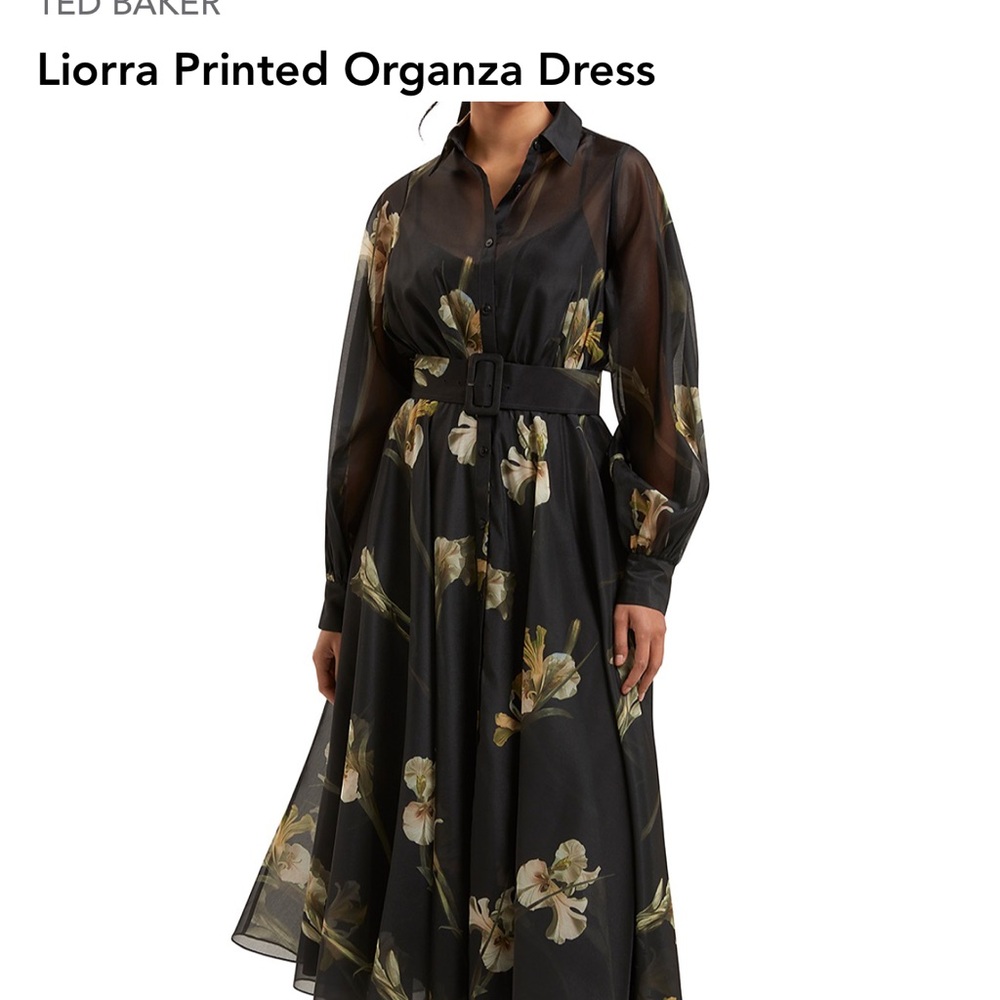 Ted Baker Black Floral Organza Dress